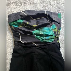 gorgeous silk turquoise and black jumpsuit